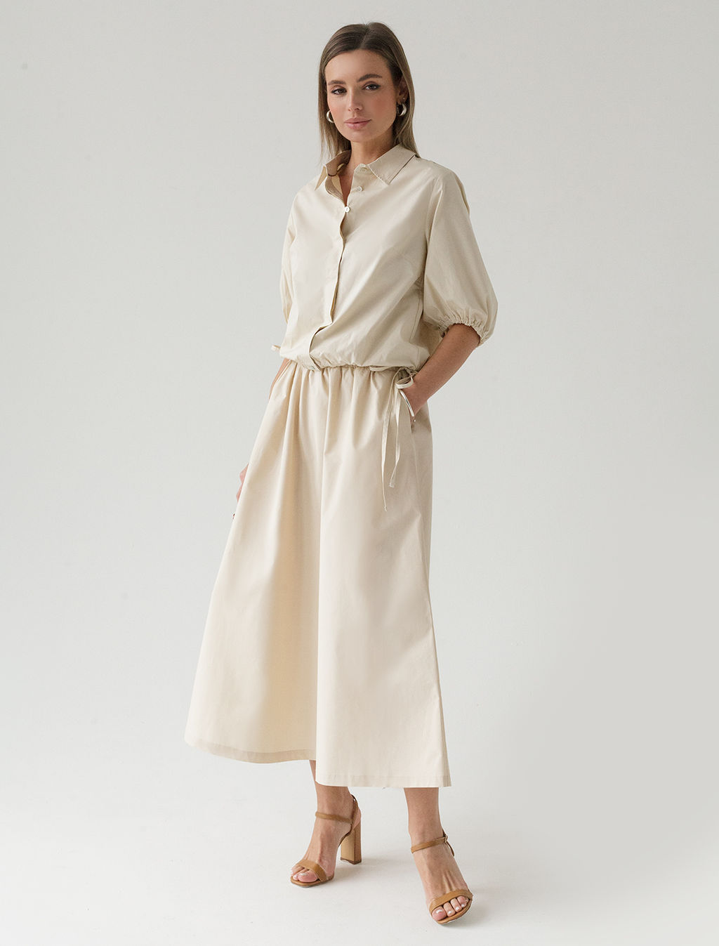 Юбка из легкого хлопкового поплина - Vilatte фото 4