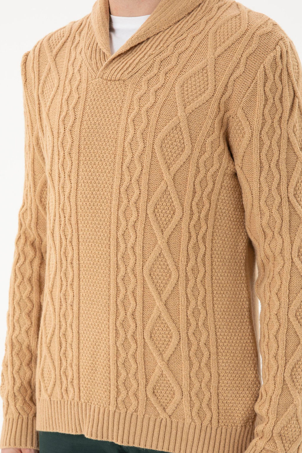 Мужской свитер песочного меланжа - U.s. polo assn фото 13