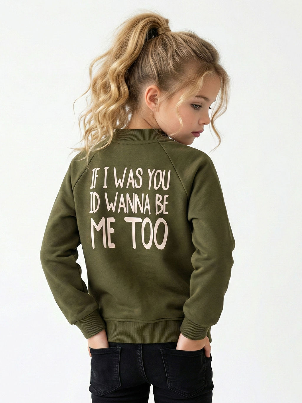 Толстовка для девочки на молнии 22-5528 хаки