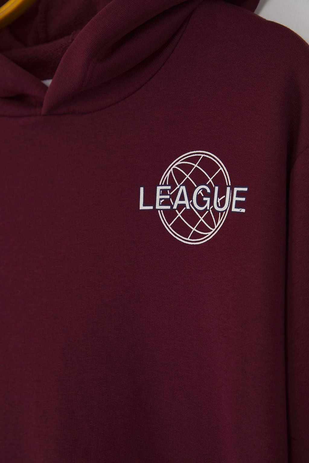 Bordo Pamuklu Slogan Bask?l? Kapusonlu Oversize Orme Unisex Cocuk Sweatshirt TKDAW26SW00010 - Trendyolmilla фото 2