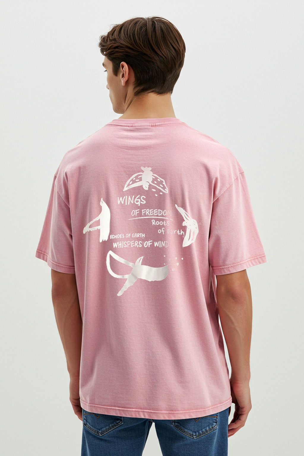 TRENDYOL MAN Siyah Oversize/Genis Kesim Soluk Efektli Bask? Nak?sl? Kal?n %100 Pamuk Tok T-shirt TMNSS25TS00012