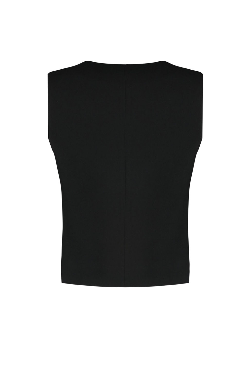 Siyah Premium Dugmeli Crop Dokuma Yelek TWOAW24YE00061