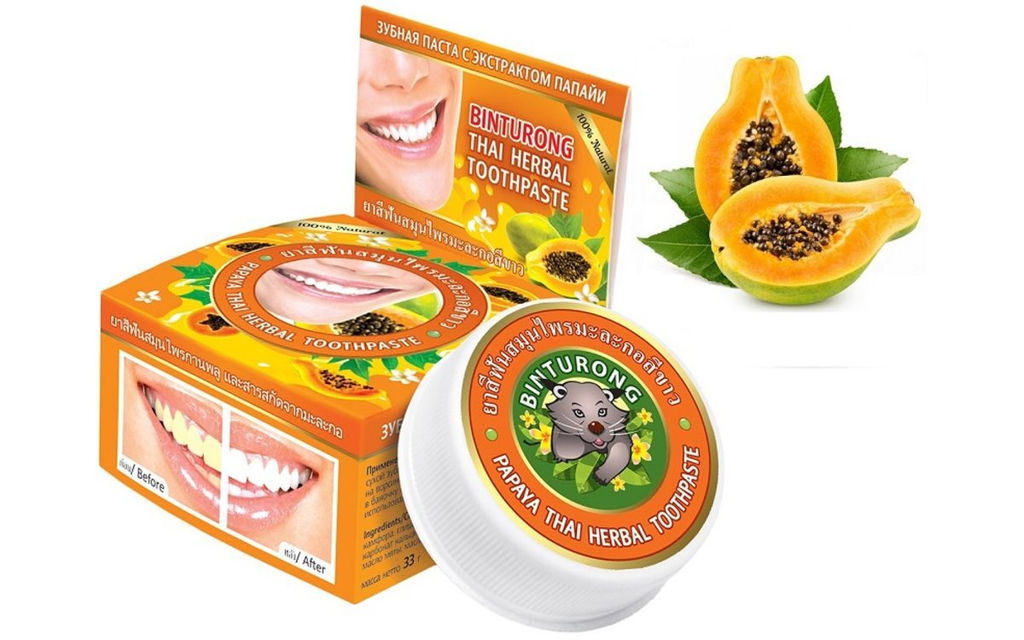 Binturong Зубная паста (33г) с экст.Папайи Thai Herbal .12