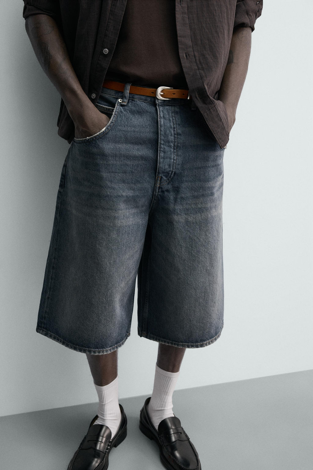 BERMUDA DENIM BAGGY FIT / Azul