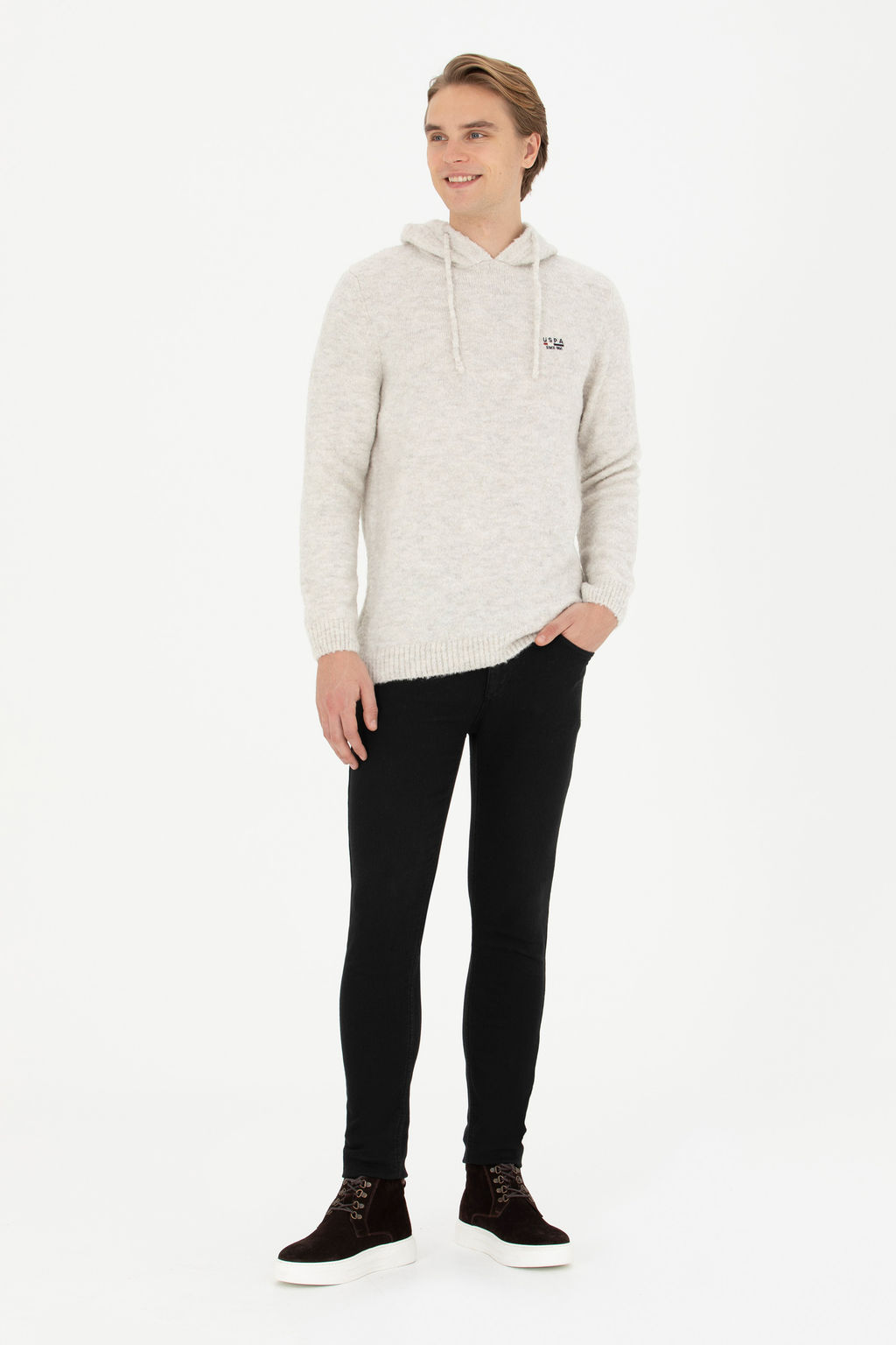 Мужской свитер из каменного меланжа - U.s. polo assn фото 11