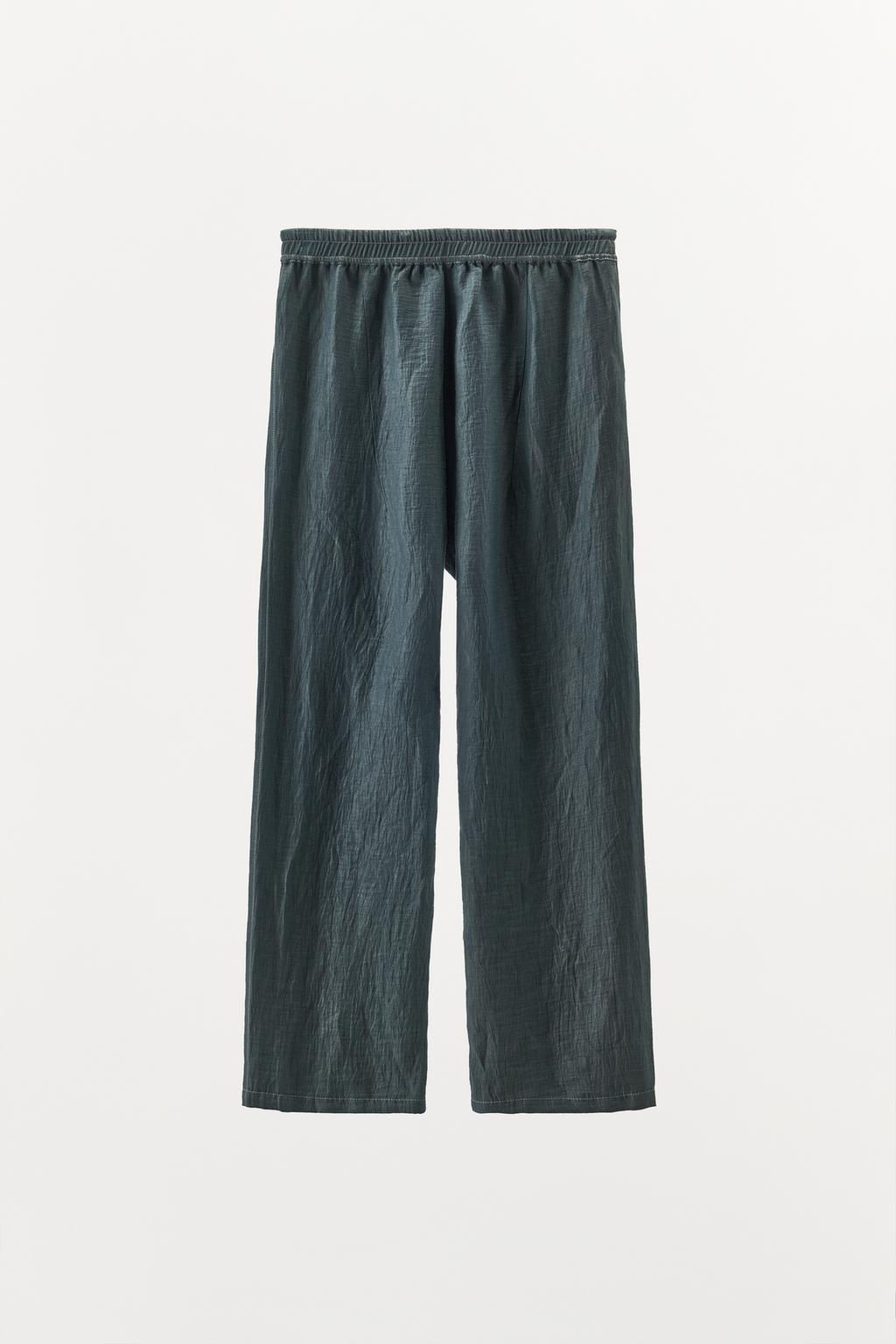 LINEN BLEND TROUSERS WITH CONTRAST STITCHING - Zara фото 7