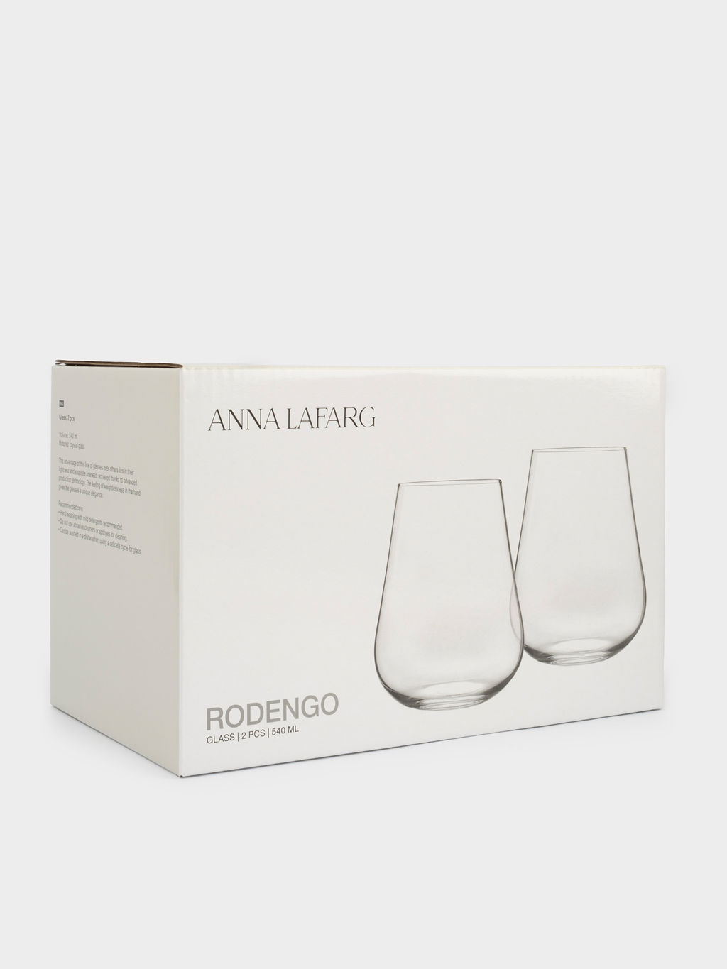 Стакан, 12 см, 540 мл, 2 шт, кристальное стекло, Rodengo - Anna lafarg фото 6