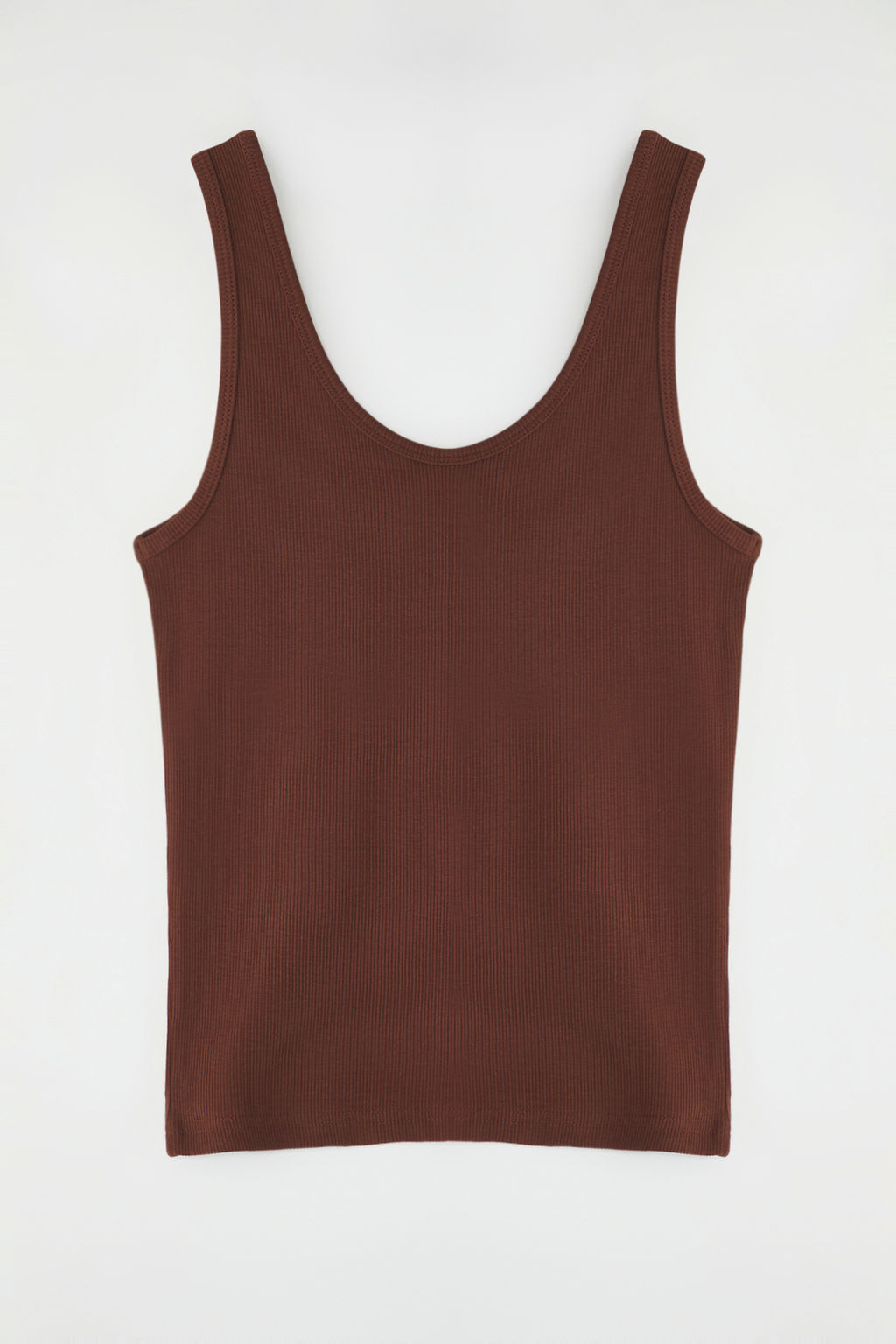 Kahverengi Fitted/Vucuda Oturan Havuz Yaka Fitilli Esnek Orme Atlet TWOSS22AL0042