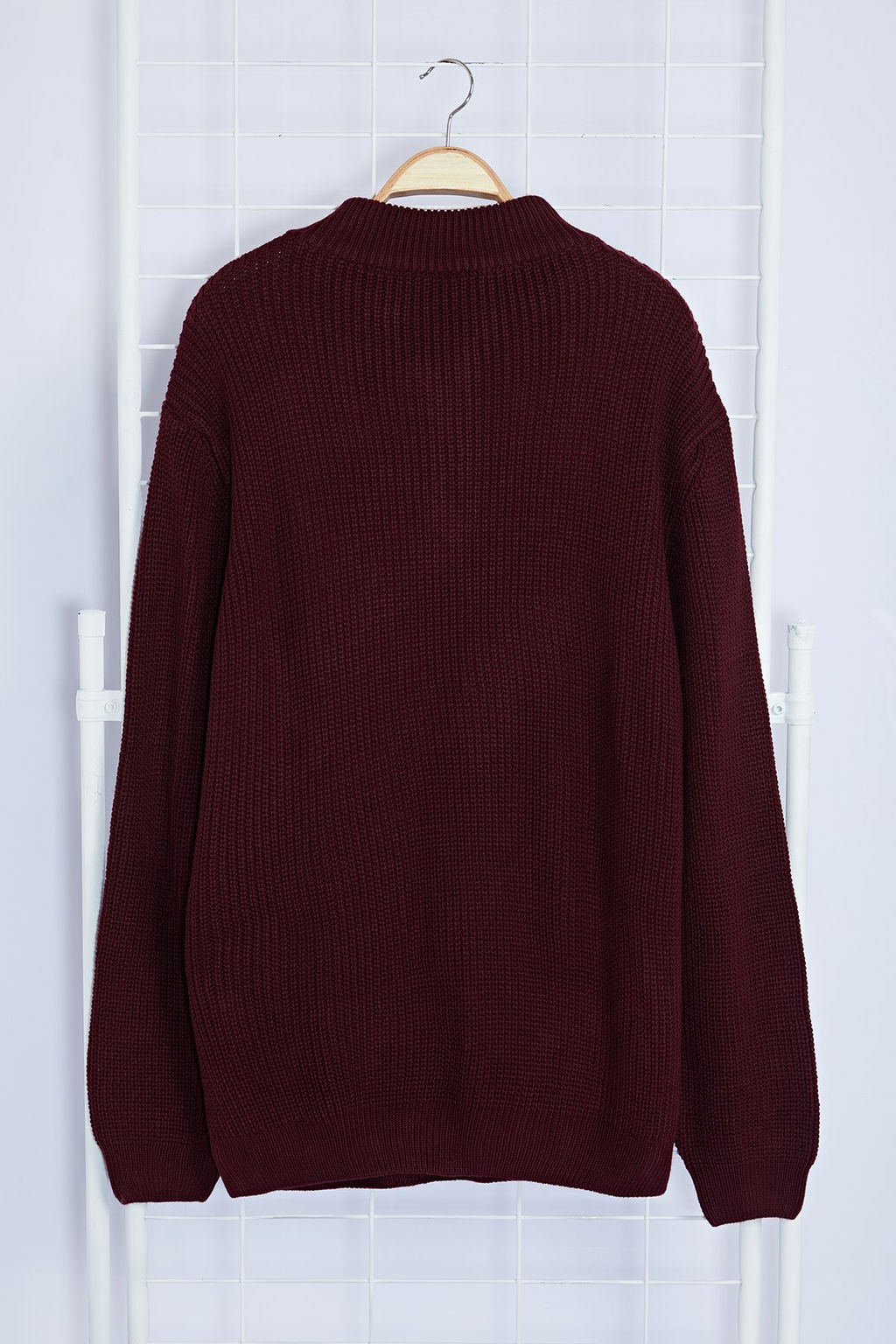 TRENDYOL MAN Bordo Regular Yar?m Bal?kc? Yaka Duz Triko Buyuk Beden Kazak TMNAW24AN00008 - Trendyolmilla фото 11