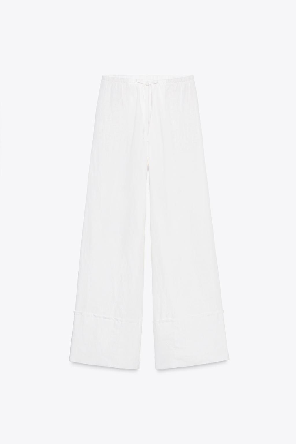 ZW COLLECTION 100% LINEN PALAZZO TROUSERS - Zara фото 26