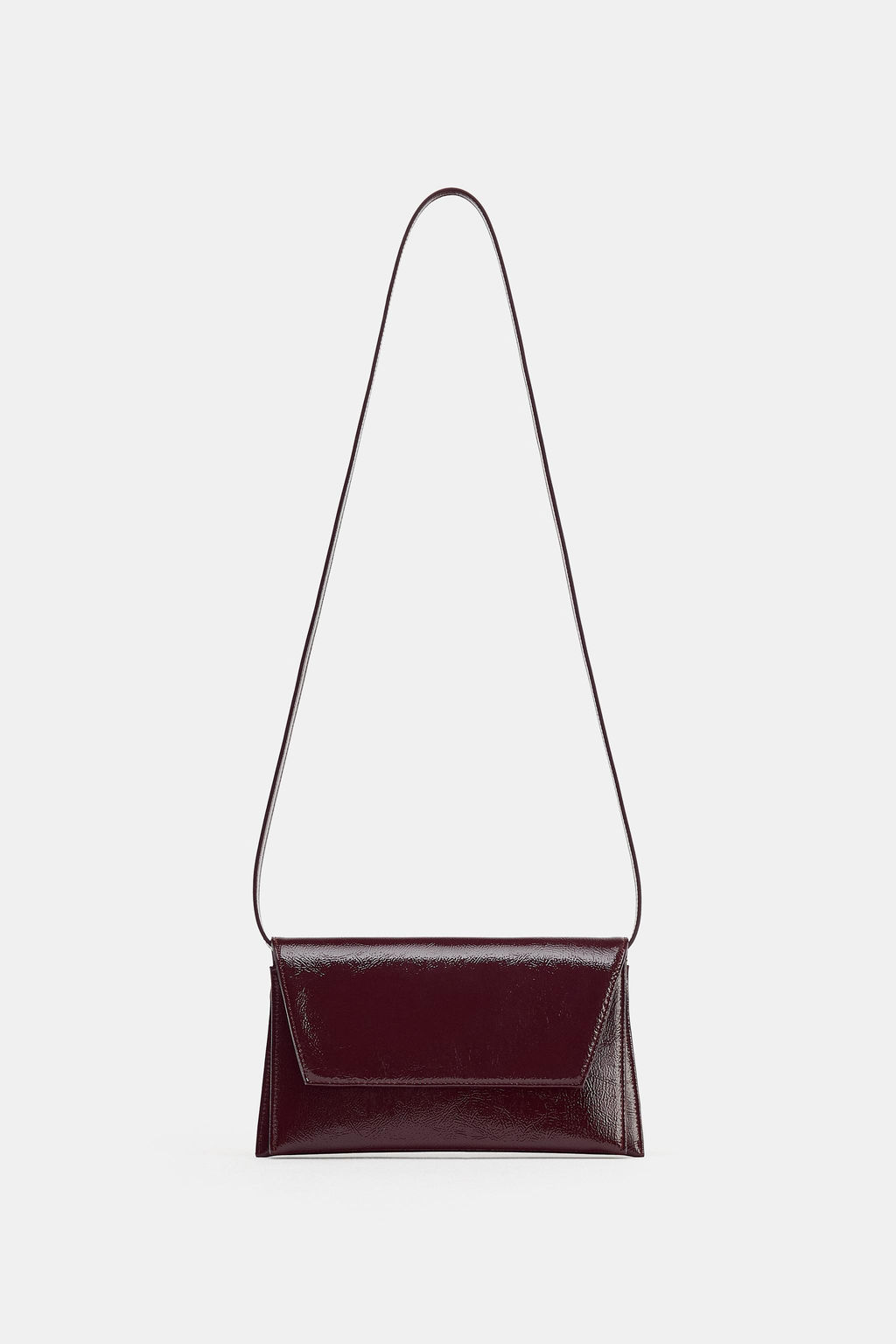 BOLSO DE HOMBRO EFECTO ACHAROLADO / Rojo Burdeos - Zara фото 2