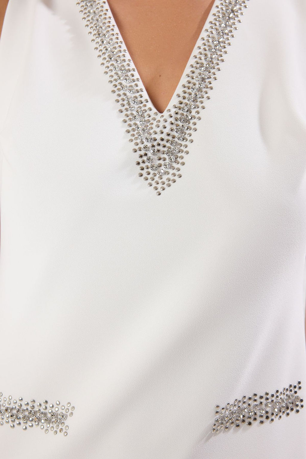 Beyaz Tas Aksesuarl? Kol Evi Dusuk Dokuma Mini S?k Abiye Gece Mezuniyet Elbisesi TPRSS25EL00191