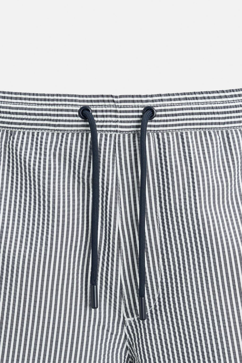 REGULAR STRIPE SEERSUCKER SWIMMING TRUNKS - Zara фото 3