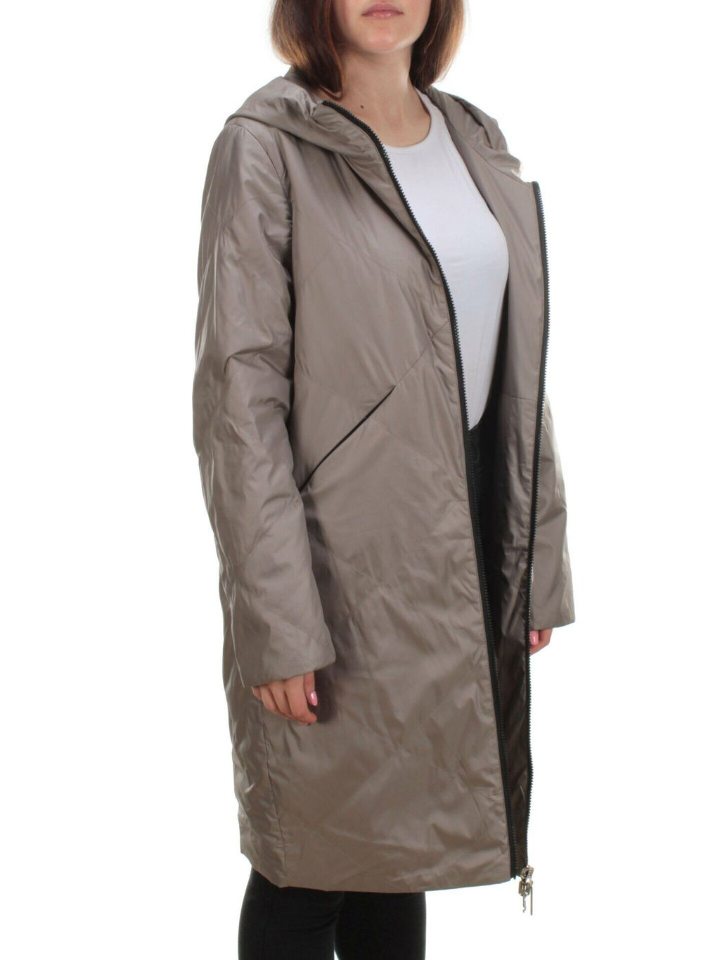 22098 DK.BEIGE Куртка демисезонная двухсторонняя женская (80 гр. синтепон) - Fashion фото 8