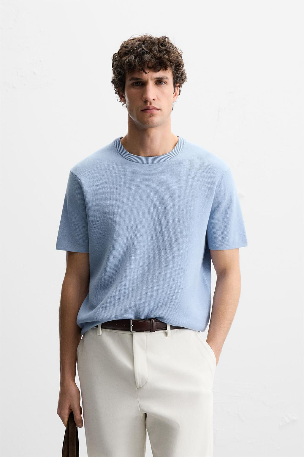 RELAXED FIT KNIT T-SHIRT - Zara фото 19
