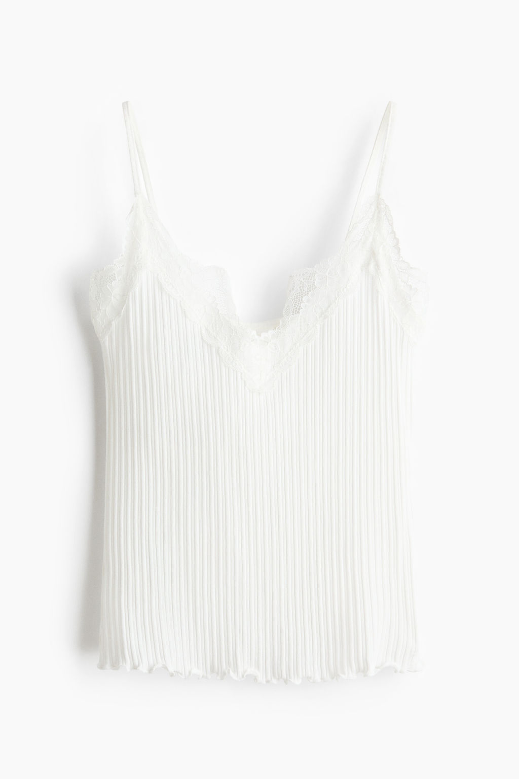 Top en punto pointelle con ribete de encaje - H&m фото 2