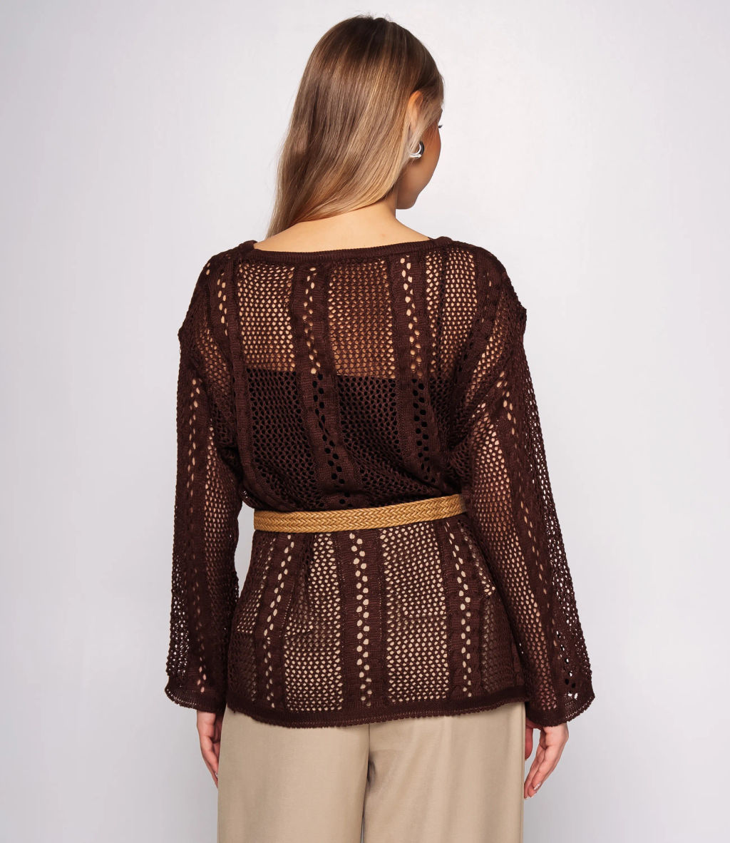 Лонгслив+топ #КТ2983, шоколадный