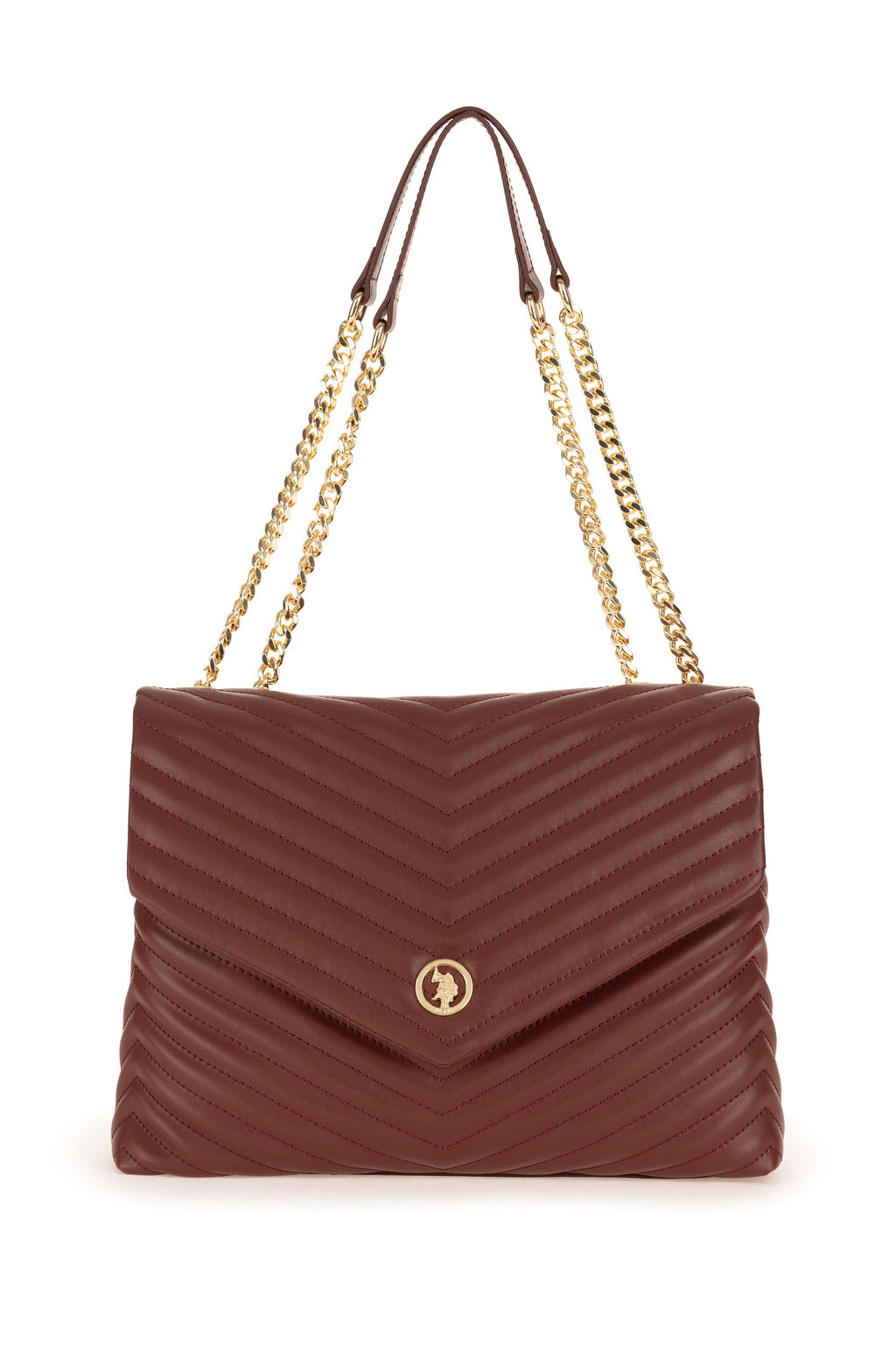 Женская бордовая сумка на плечо с ремешком-цепочкой Неожиданная скидка в корзине - U.s. polo assn фото 6