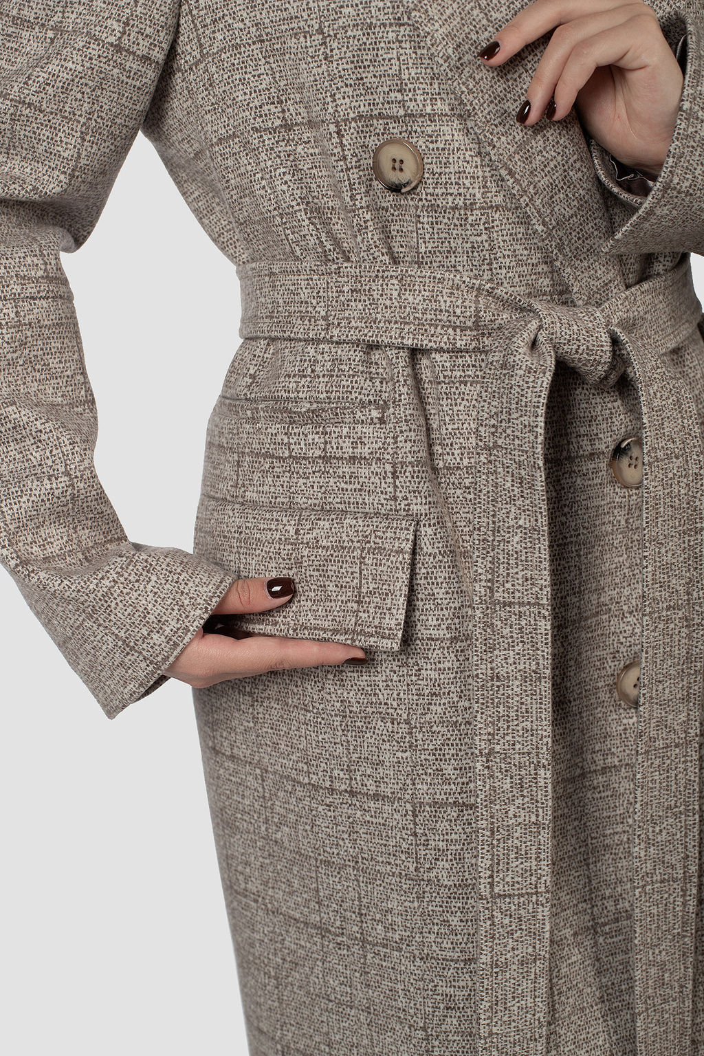 01-12048 Пальто женское демисезонное (пояс) - El podio фото 6