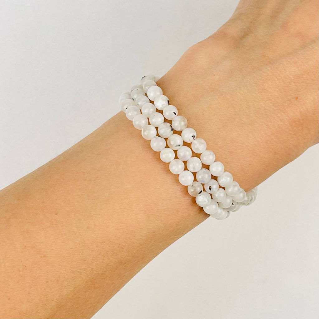 Бусины для украшений из Лунного камня (80 бусин) 39 см