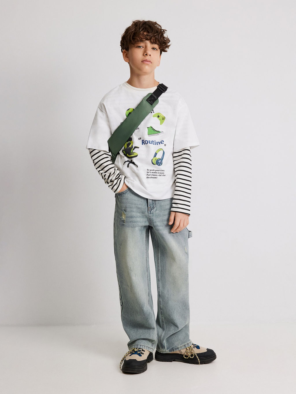 ACOOLA / Брюки джинсовые детские для мальчиков Nando синий  фото 4