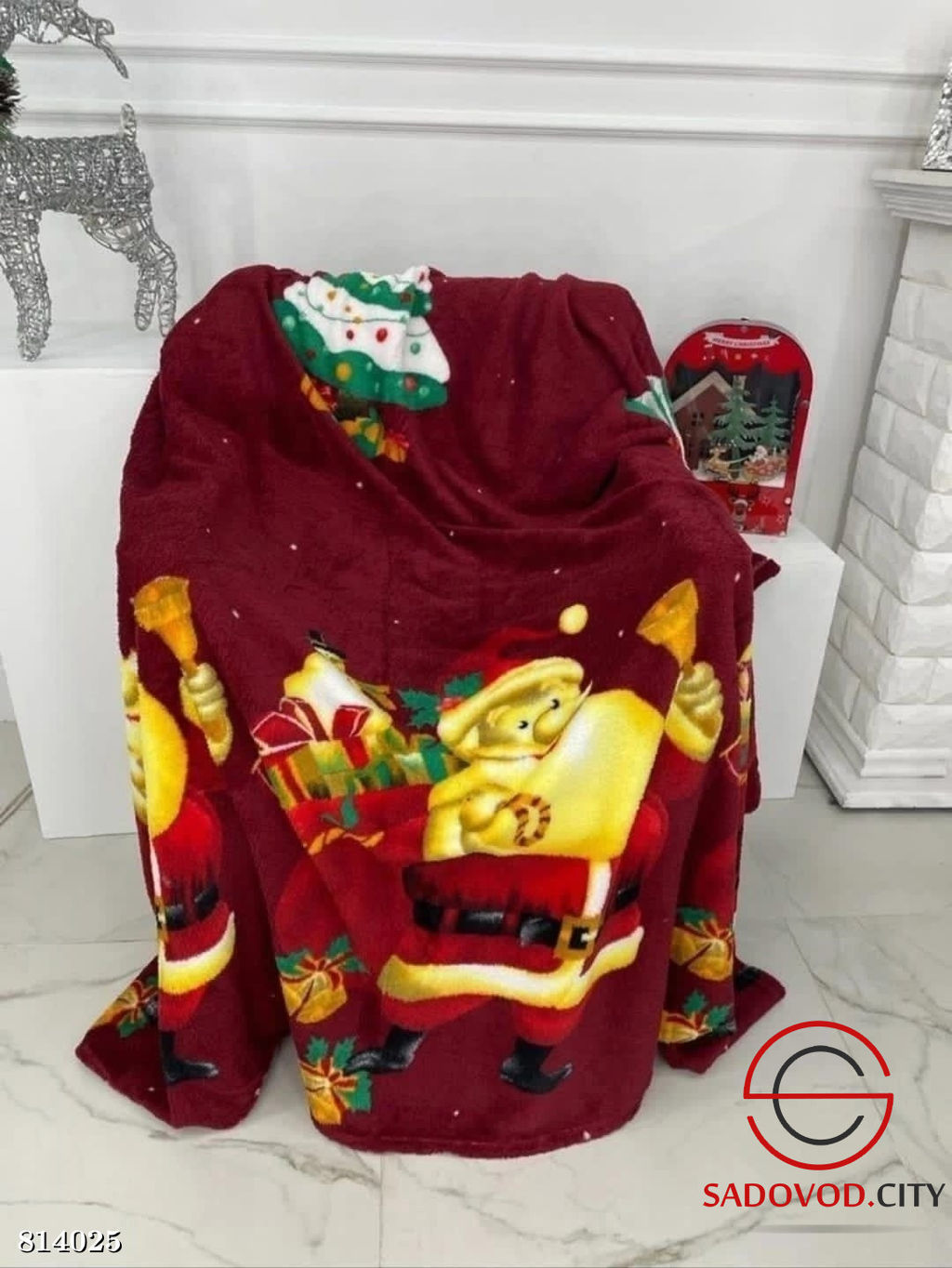 Плед новогодний с рисунком