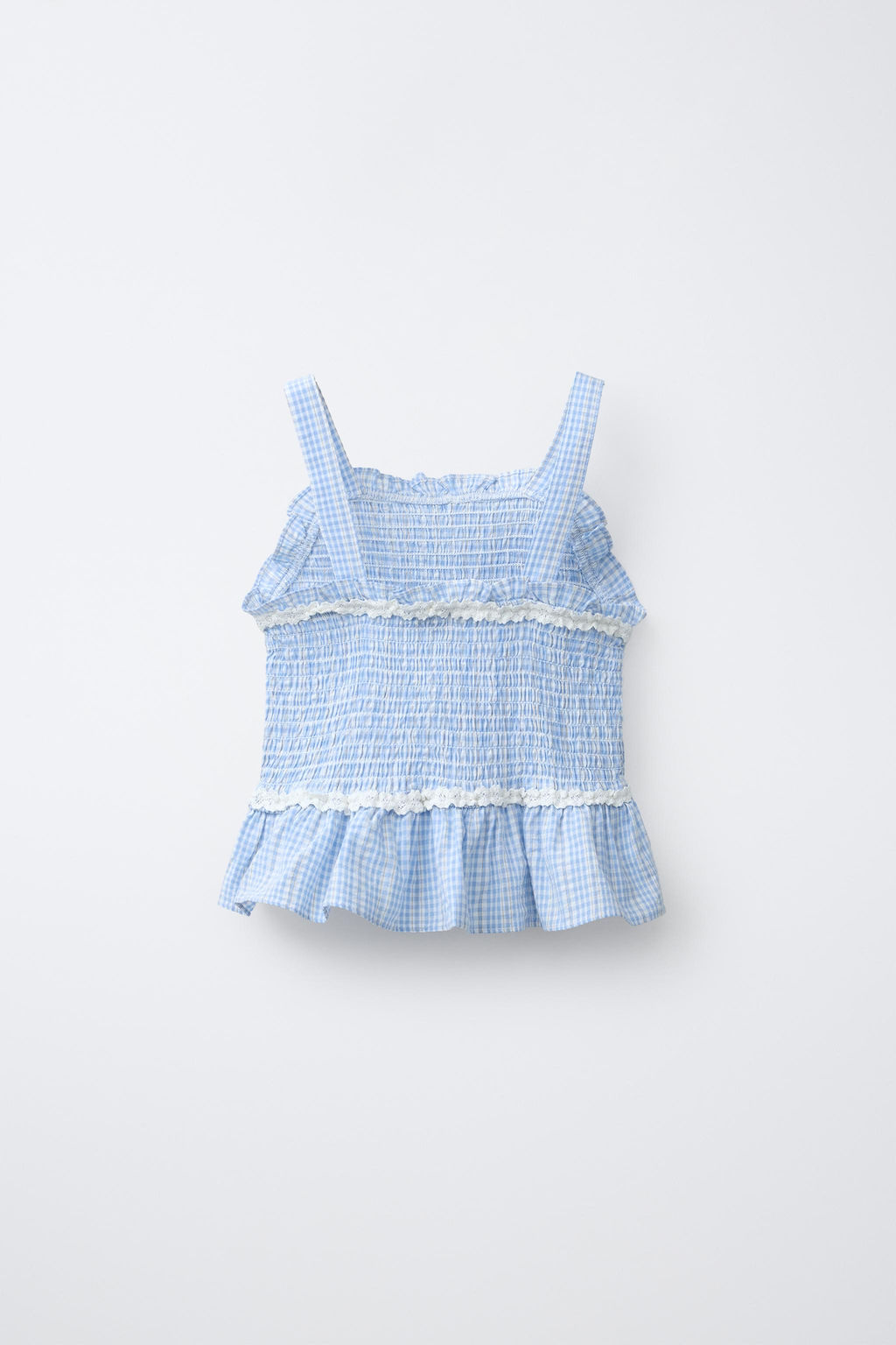 TOP GOMAS CUADRO VICHY / Azul / Blanco - Zara фото 2