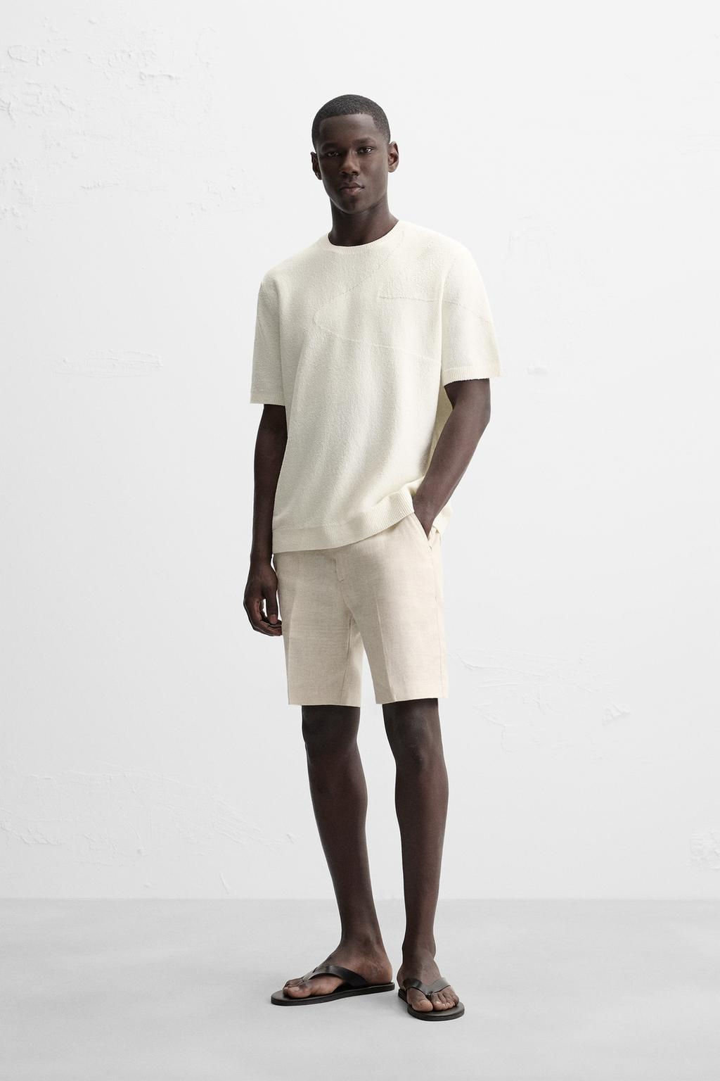 WAVE JACQUARD KNITTED T-SHIRT