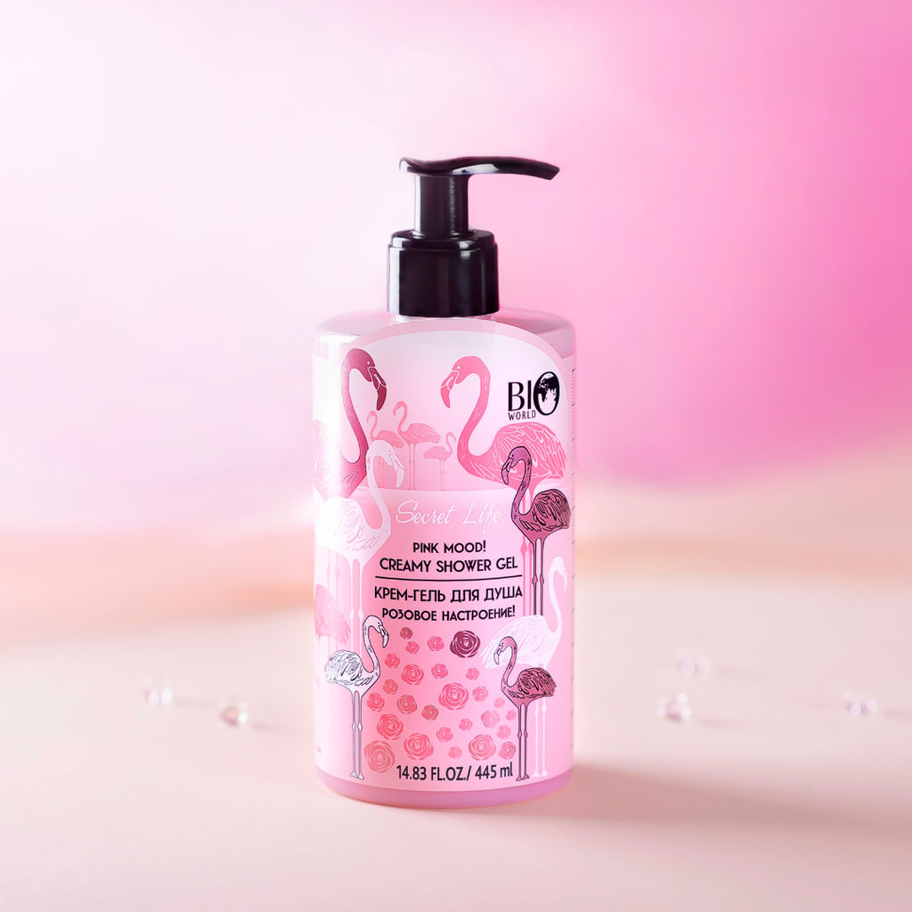 Bio World Secret Life Крем-гель для душа "Розовое настроение" 445мл
