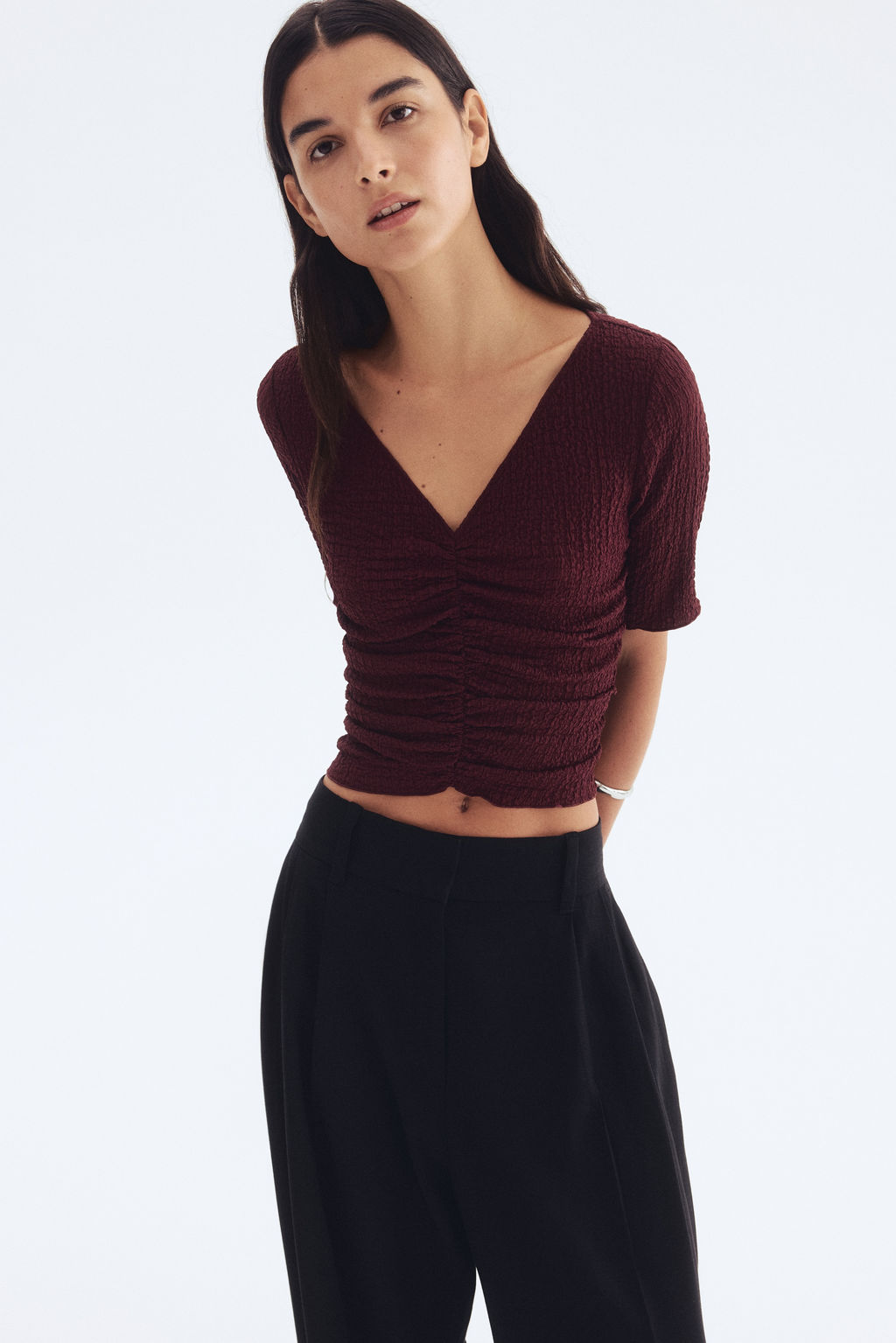 Top drapeado con textura - H&m фото 7