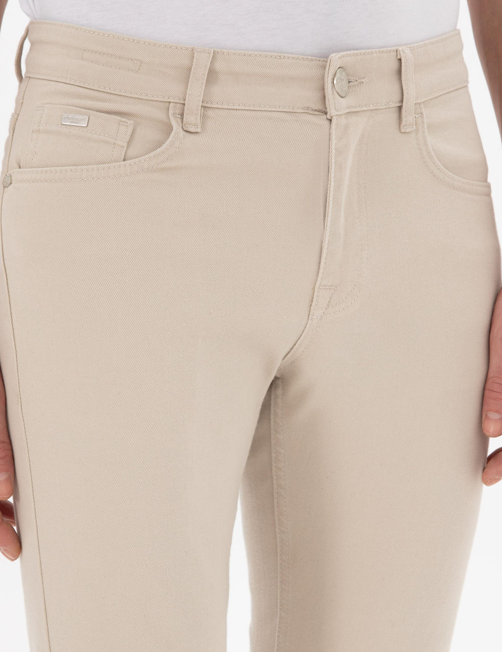 Bej Slim Fit Pamuk Kar___ml_ Jean Pantolon