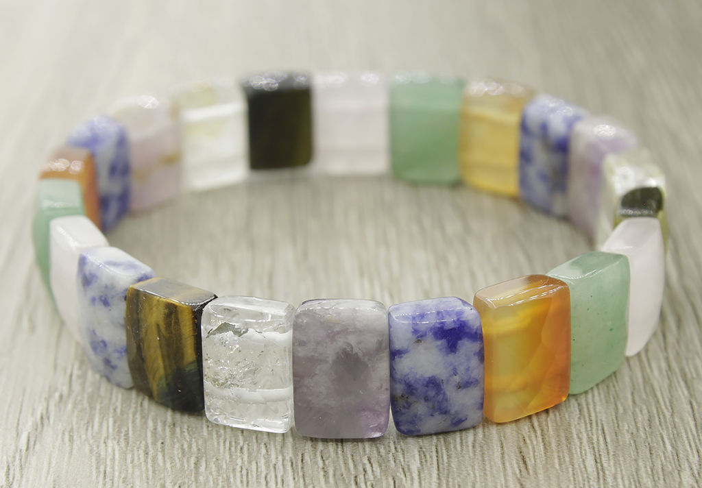 Самоцветы 12мм, браслет Квадро 19см - Agat77 фото 4