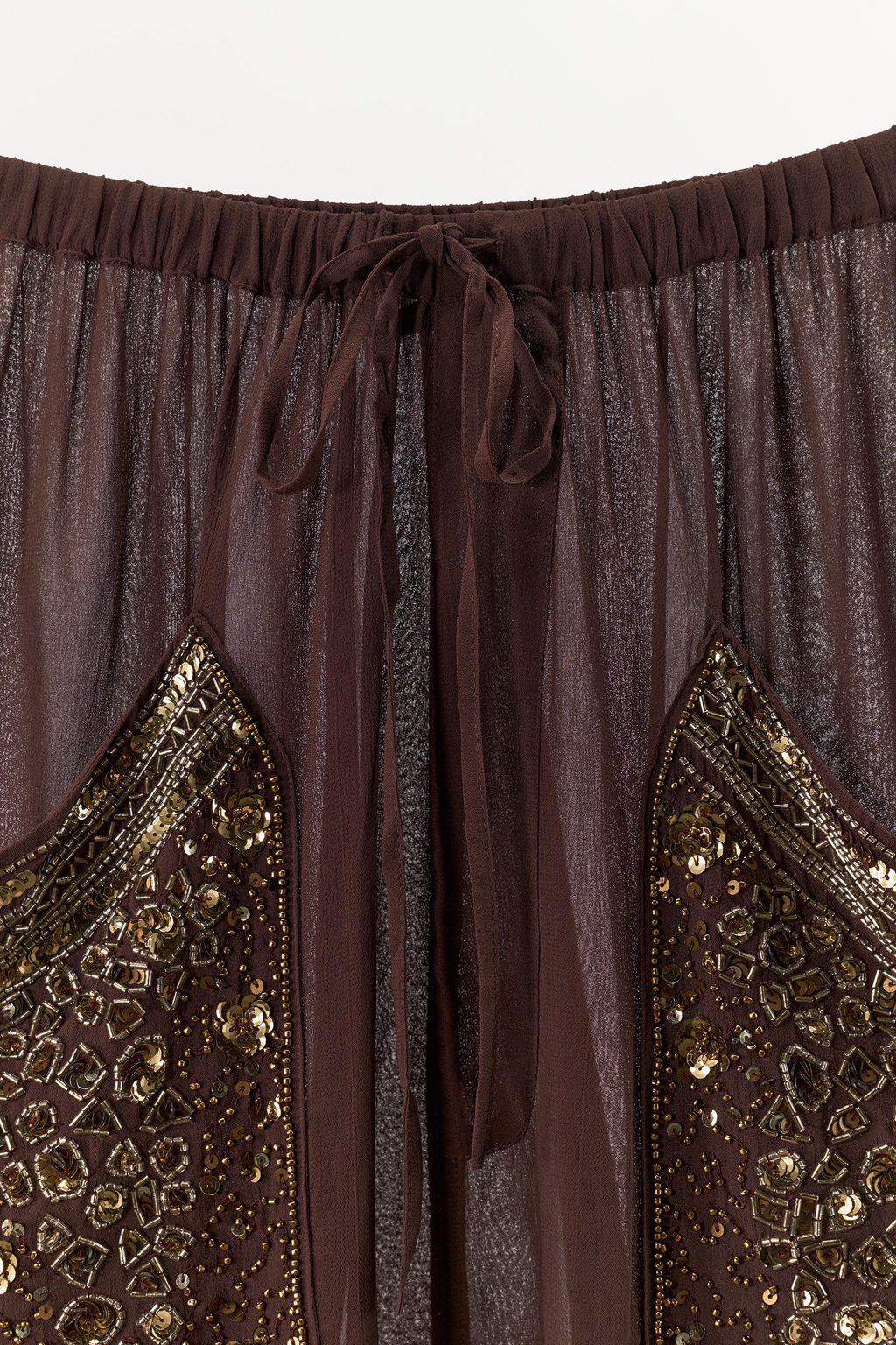 BEADED SEQUIN BAGGY TROUSERS - Zara фото 8