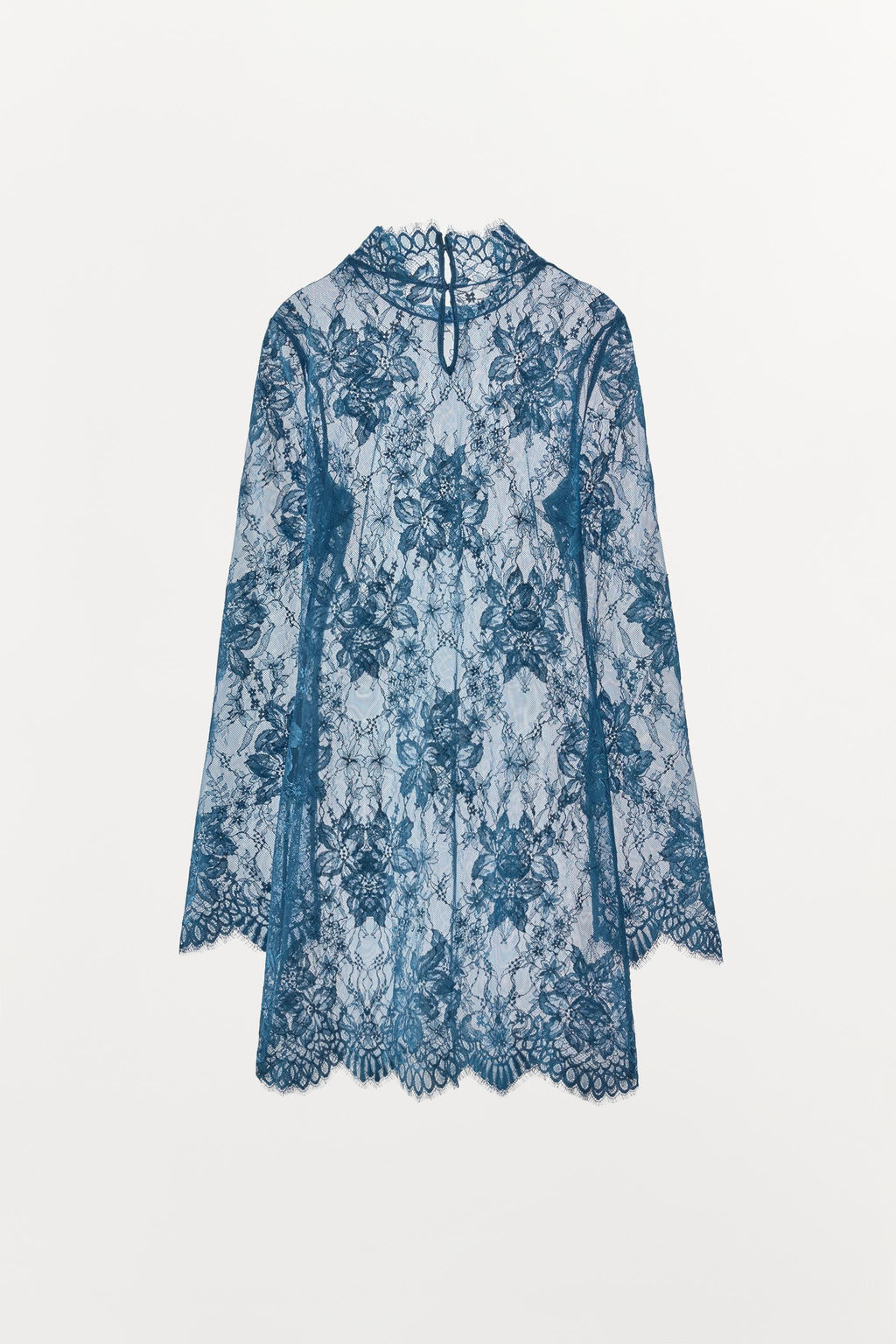 VESTIDO MINI ENCAJE / Azul