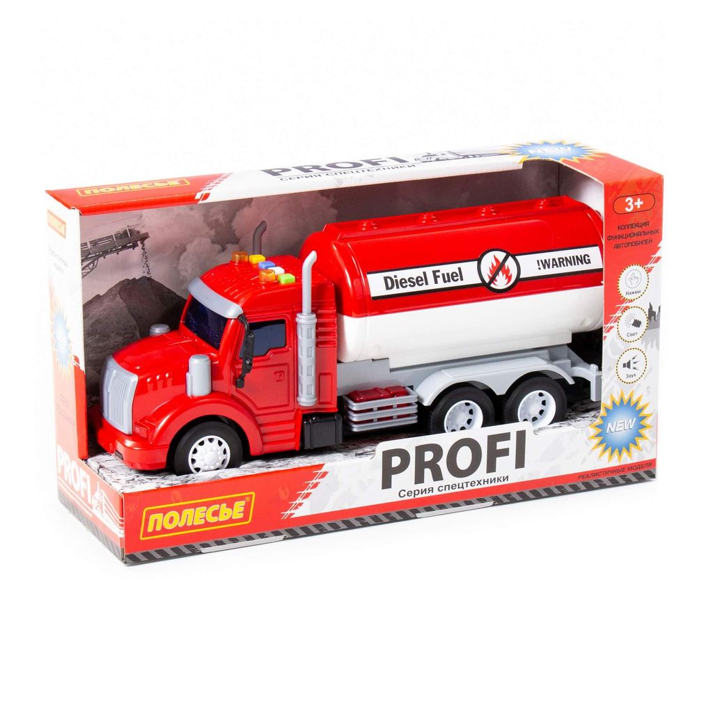 Профи, автомобиль с цистерной инерционный ( со светом и звуком) (красный) (в коробке) - Полесье фото 7