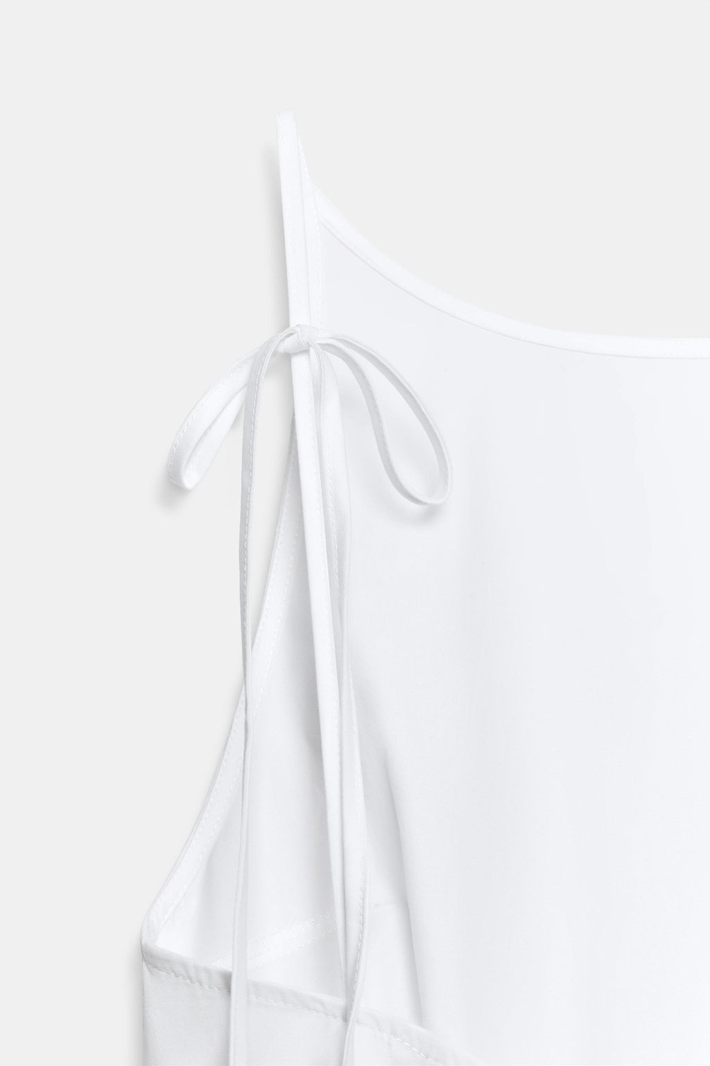 VESTIDO MIDI GABARDINA VOLUMEN / Blanco - Zara фото 4