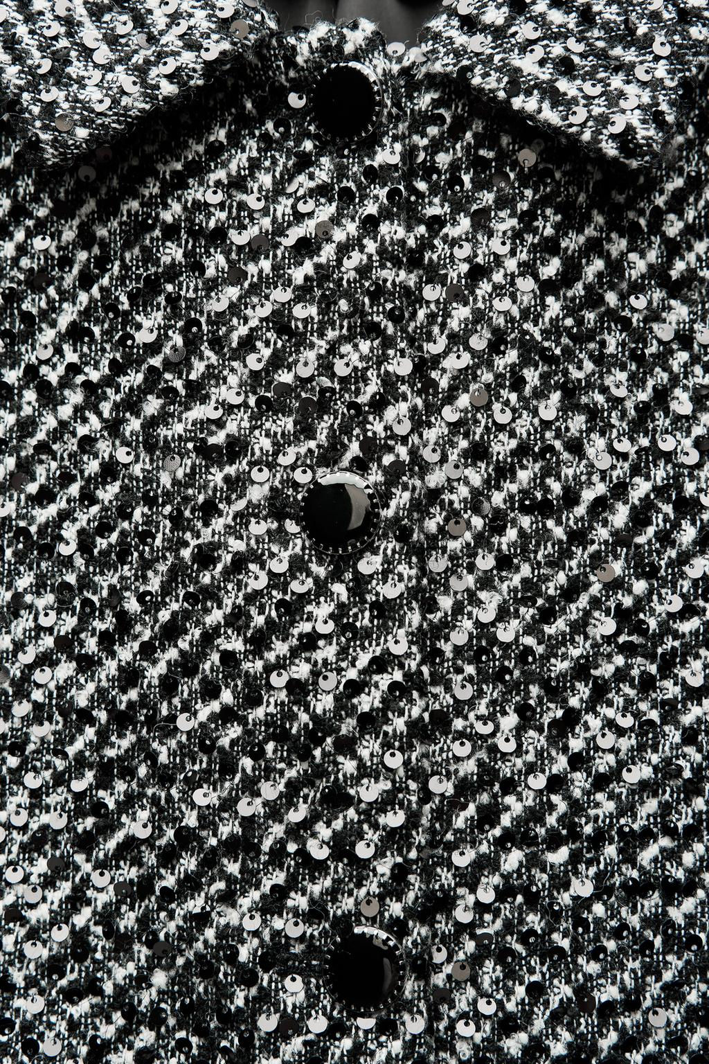 SEQUIN TEXTURED JACKET - Zara фото 7