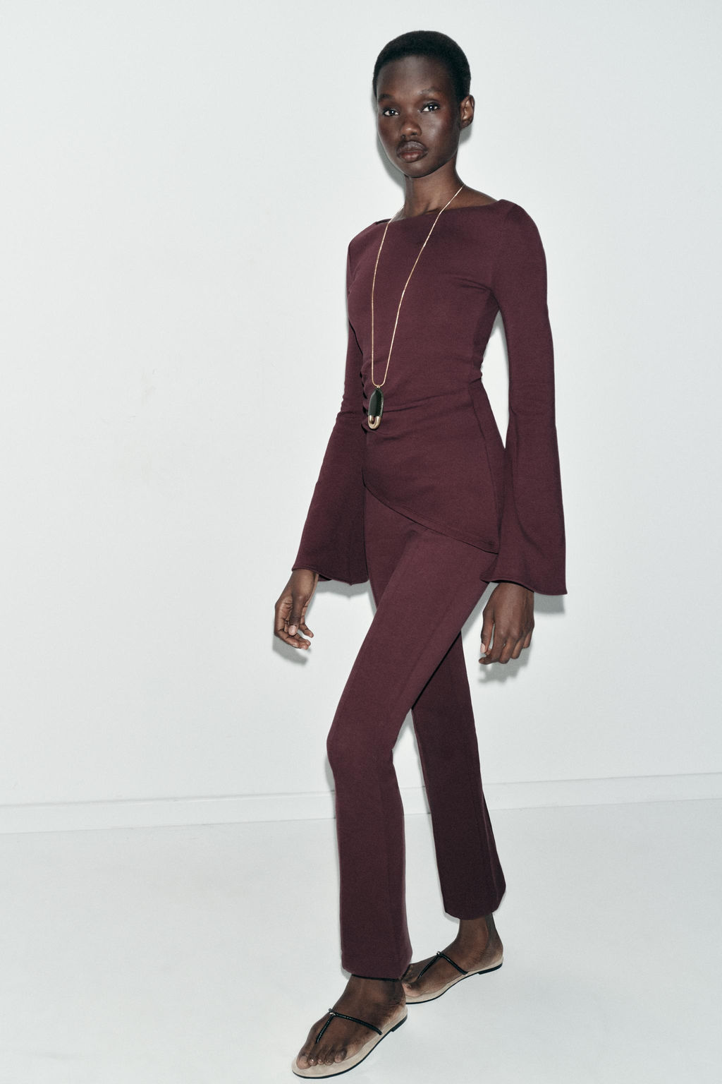 LONG SLEEVE INTERLOCK TOP - Zara фото 13