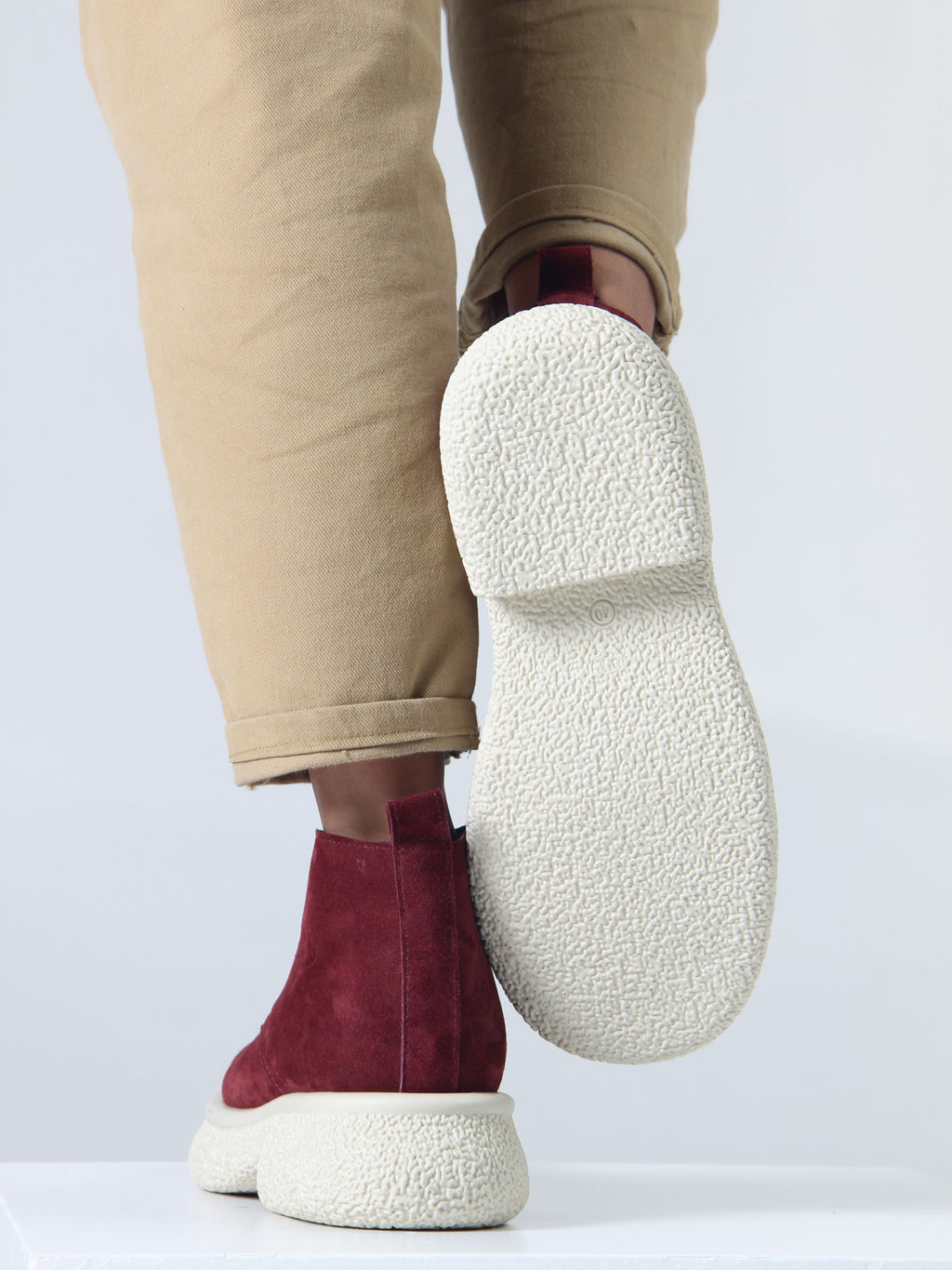 Ботинки 308.агатаw. бордо замша/Байка