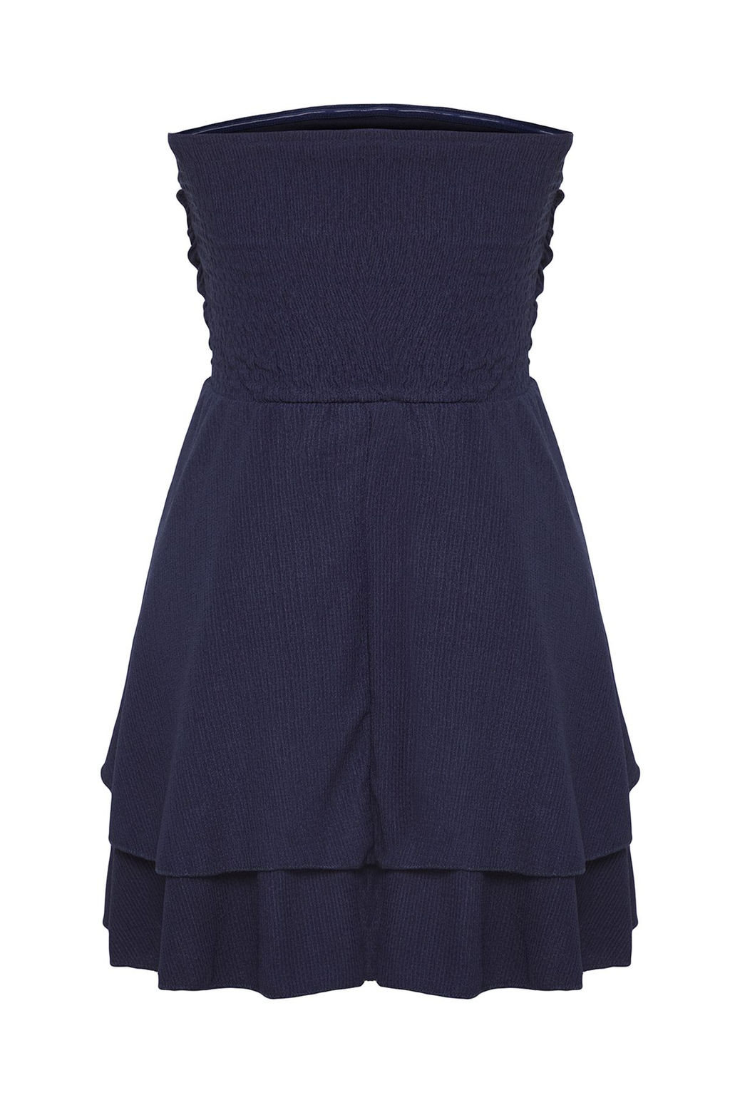 Lacivert Straplez Skater/Belden Ac?lan Fitilli Esnek Mini Orme Elbise TWOSS25EL00667 - Trendyolmilla фото 6