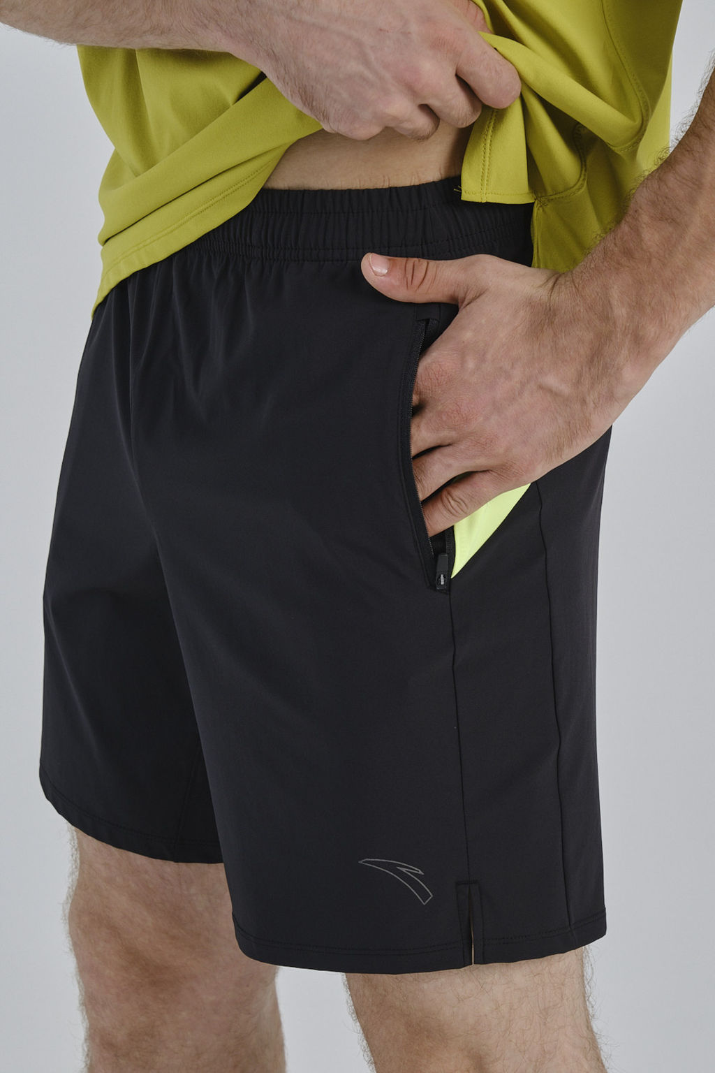 Шорты текстильные Черный/Неоновый желтый
