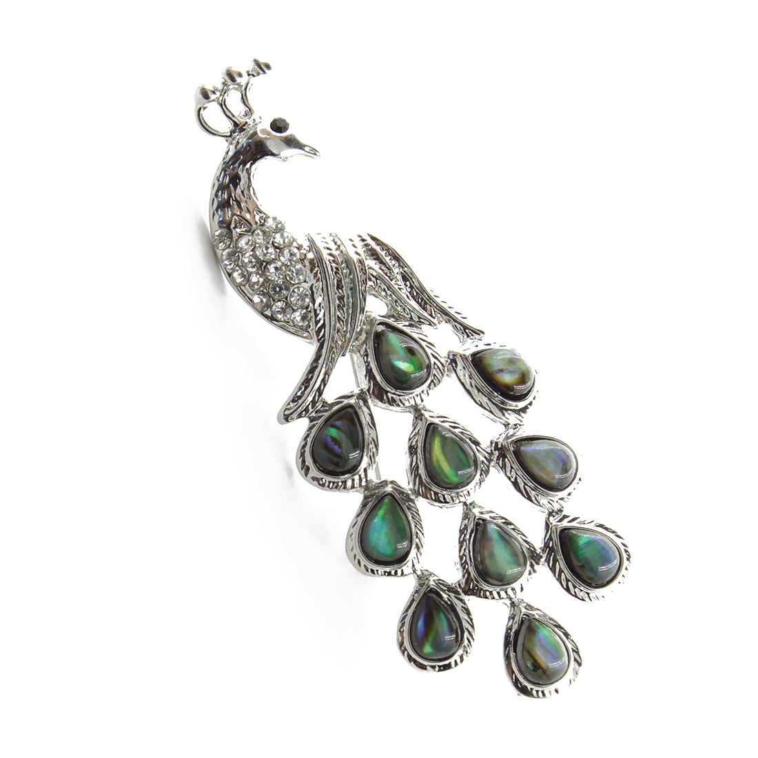 Брошь перламутр "Павлинчик" гелиотис