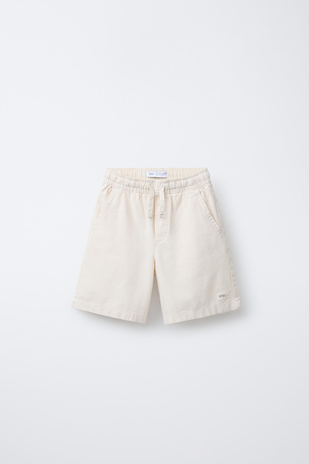 LABEL COTTON WIDE-LEG BERMUDA SHORTS