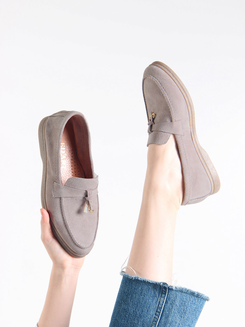 Лоферы туфли 170.2614be. ваниль замша