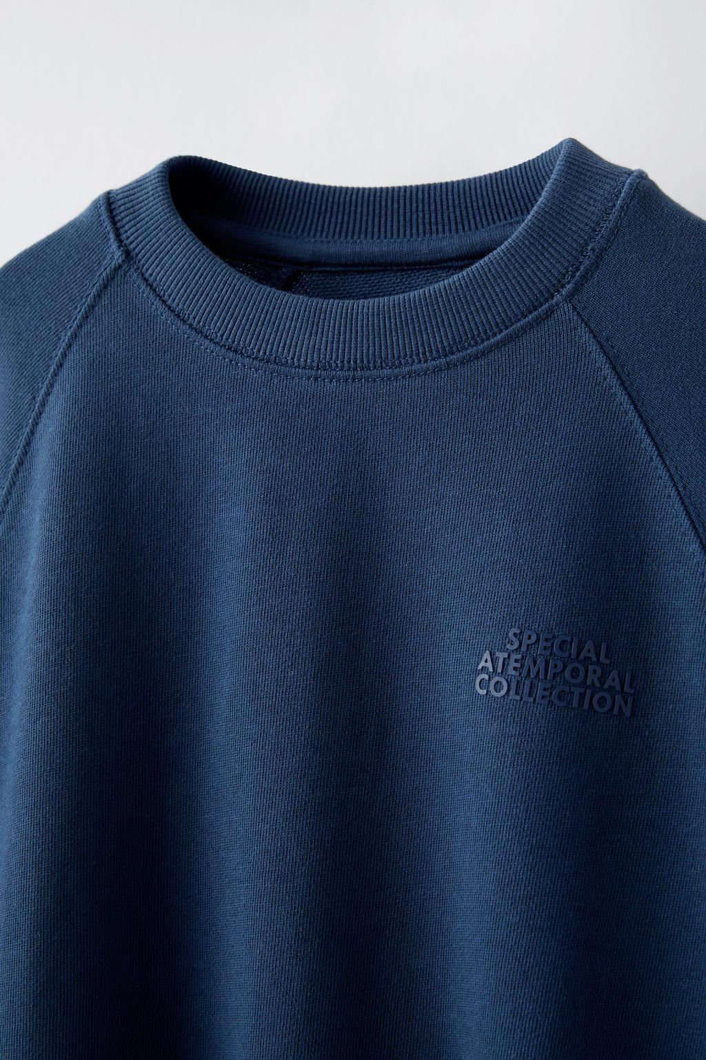 CONTRAST WAFFLE-TEXTURE SWEATSHIRT - Zara фото 6