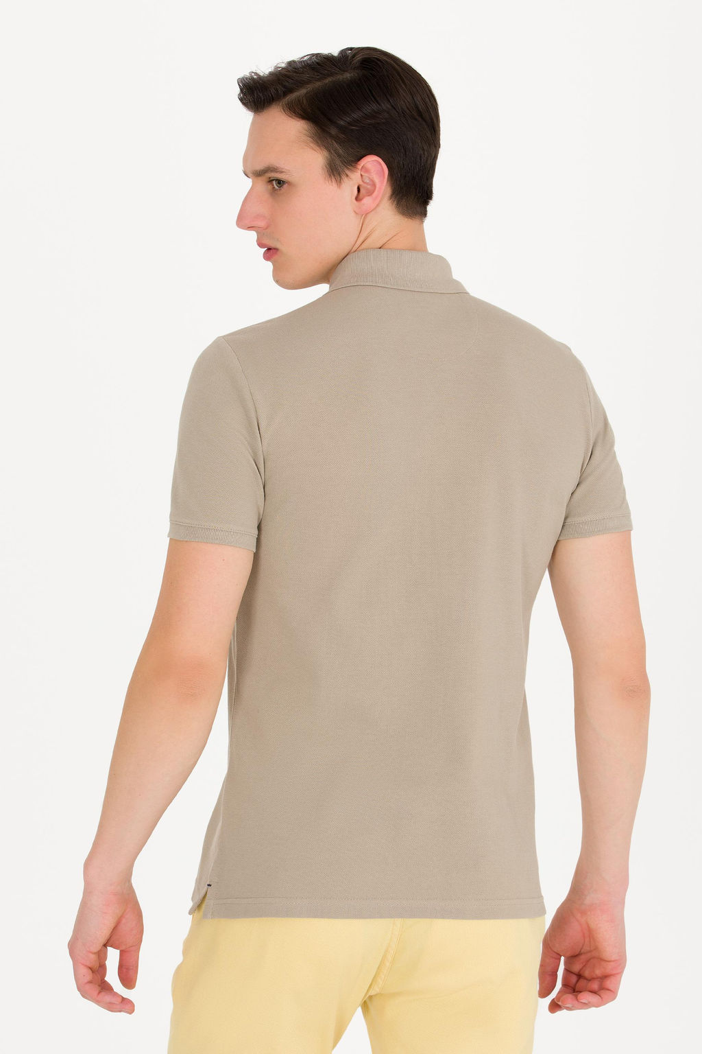 Мужская футболка цвета хаки с воротником поло Basic - U.s. polo assn фото 5