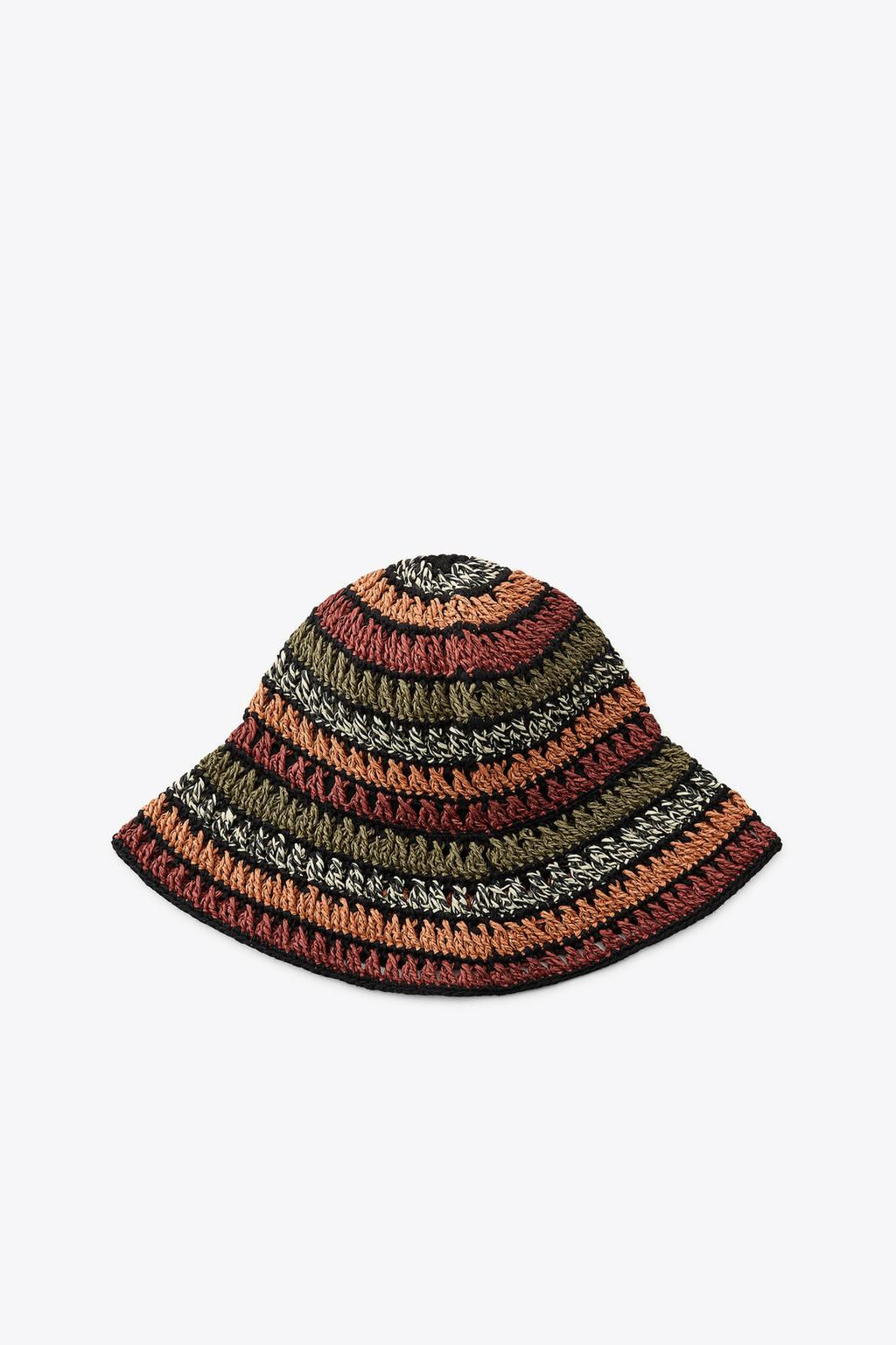 CONTRAST MIXED BRAIDED BUCKET HAT - Zara фото 3