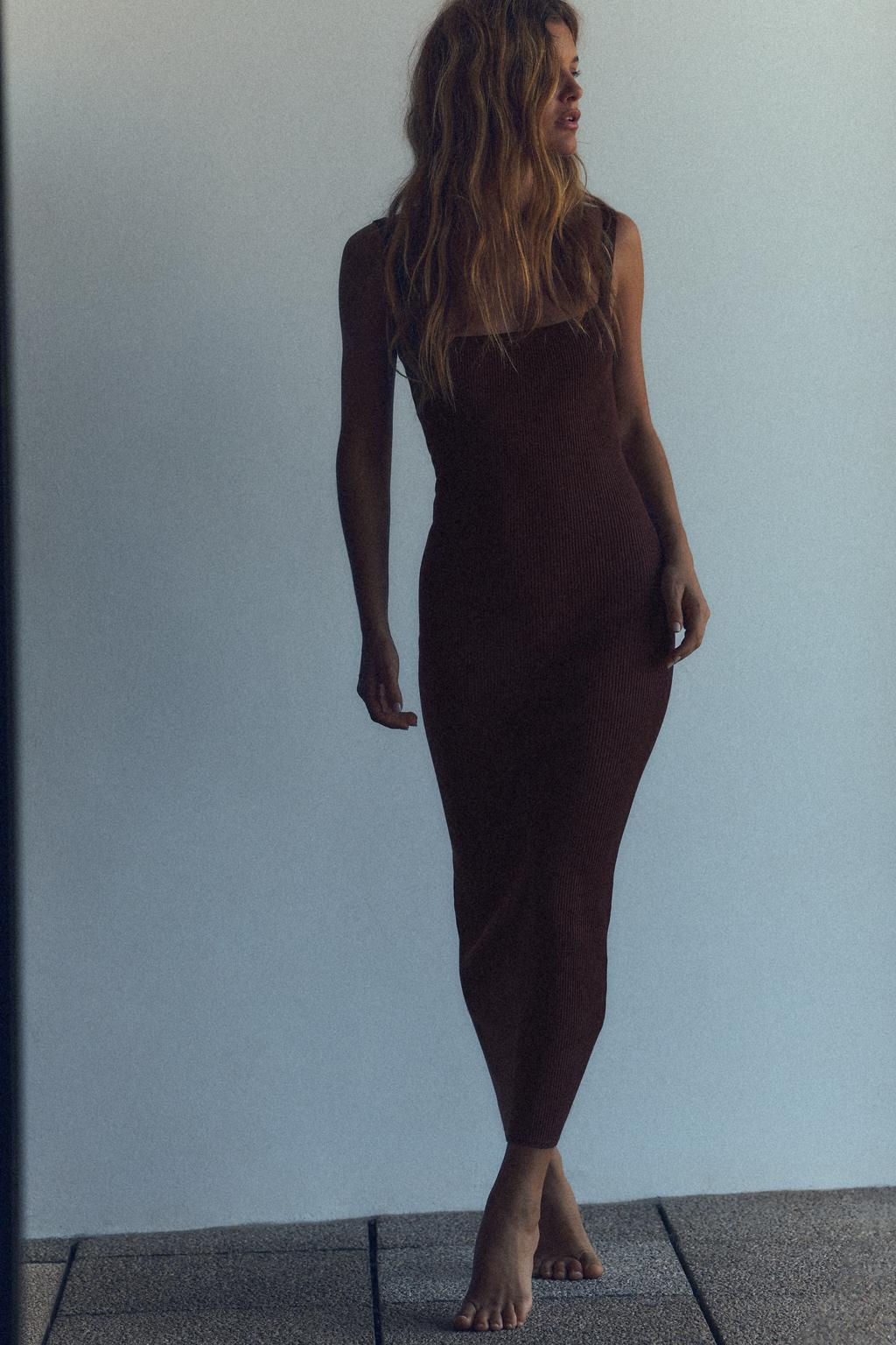 OPEN BACK KNIT MIDI DRESS - Zara фото 7