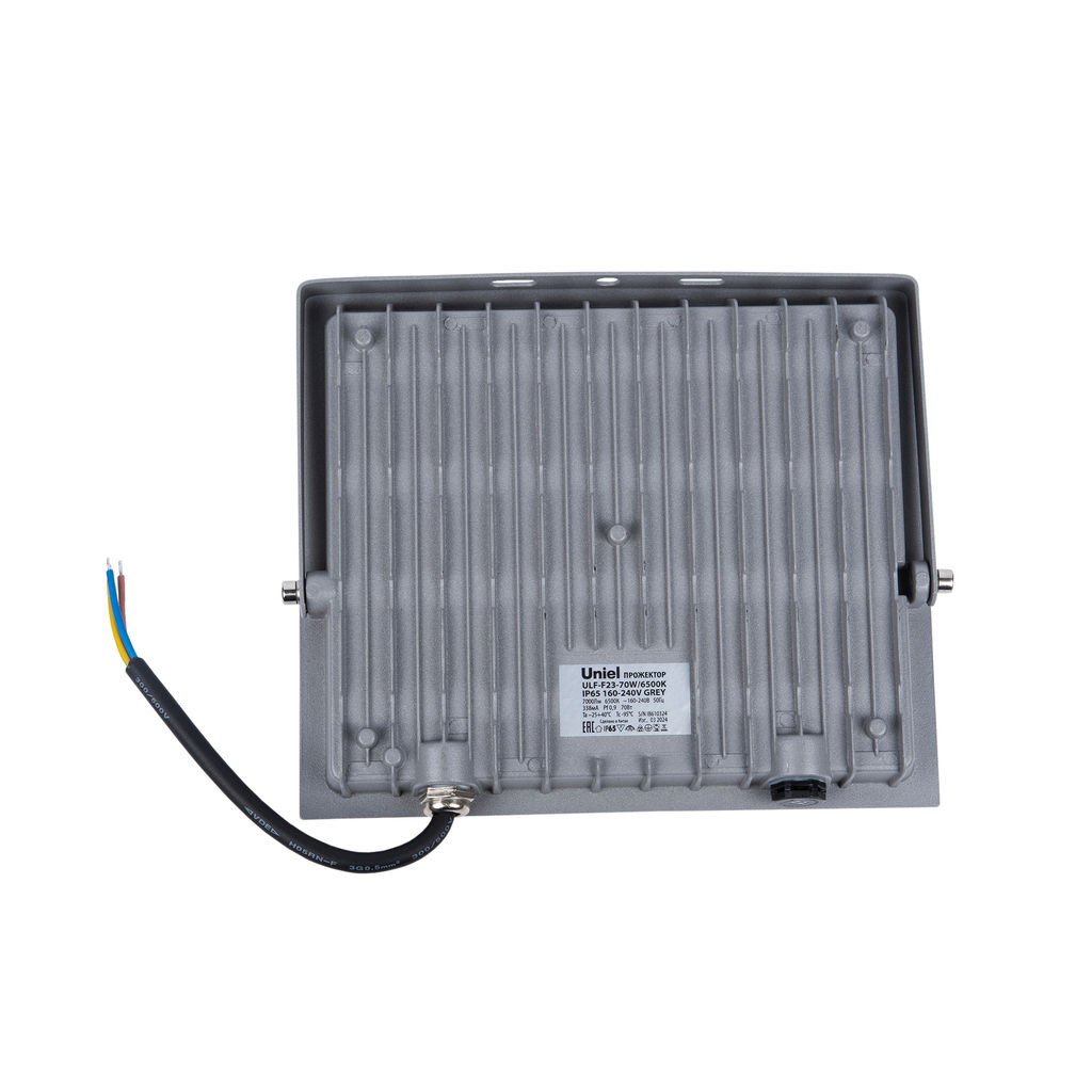 ULF-F23-70W/6500K IP65 160-240V GREY Прожектор светодиодный. Дневной свет (6500K). Корпус серый. TM Uniel