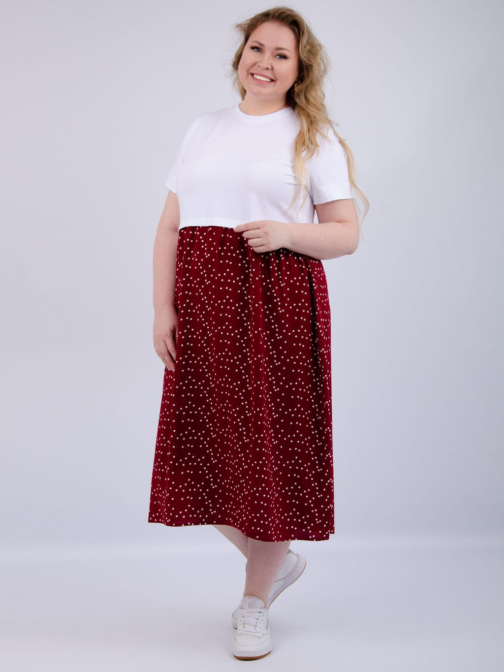 Платье Виттория, вискоза/кулирка До 60 размера - Малина фото 94